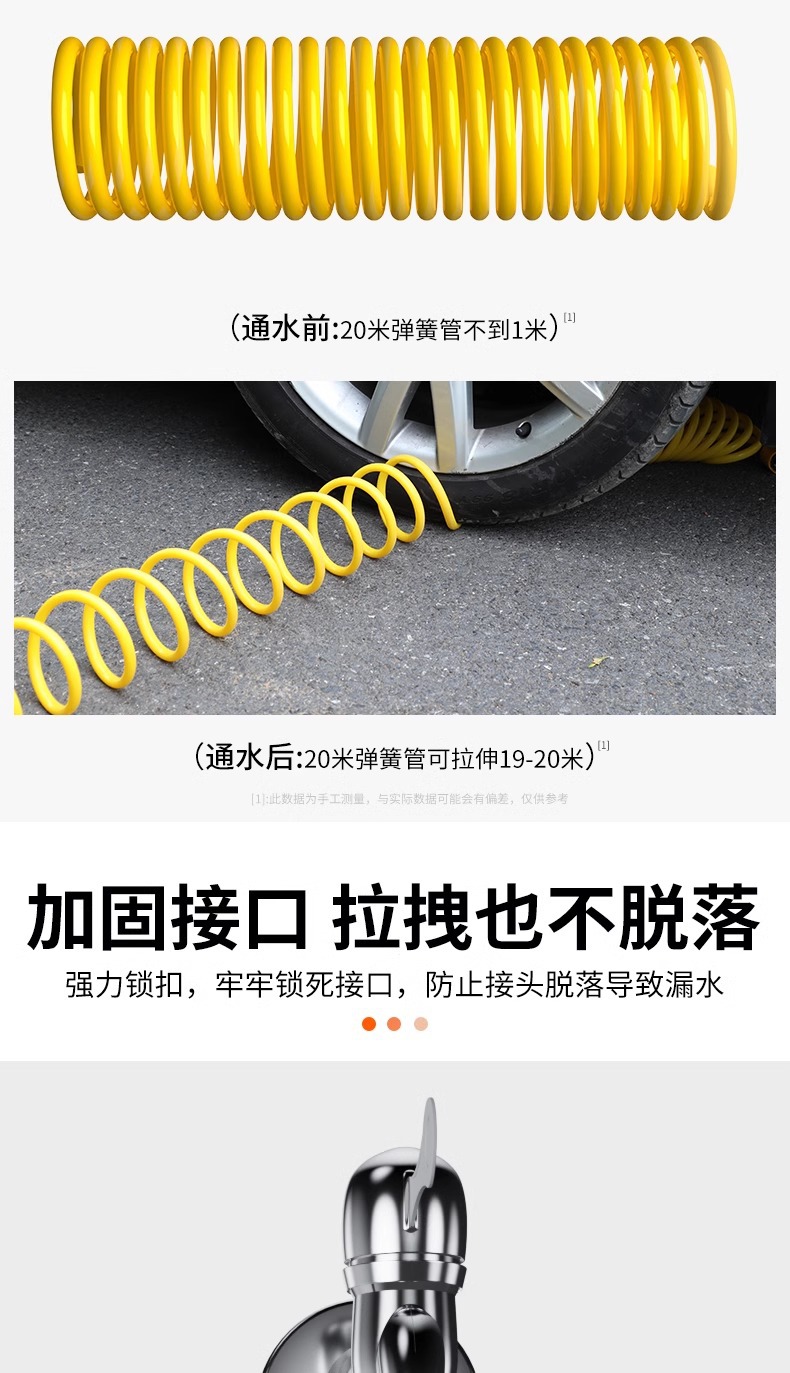 High-Pressure Car Wash Water Gun for Home Use, Nozzle for Rinsing and Watering Plants, Balcony Retractable Booster Hose, Car Cleaning Tool