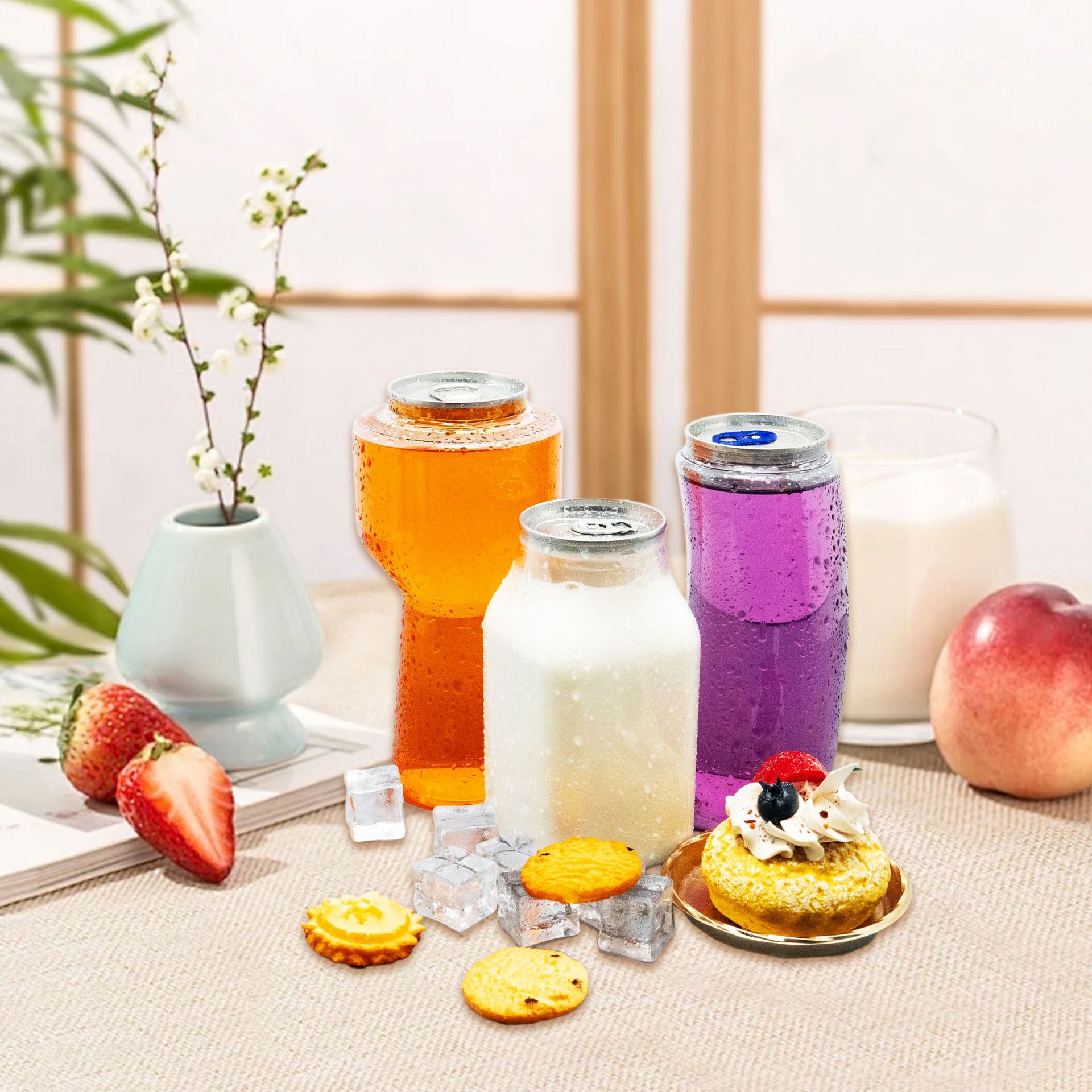 Botella de té de leche sellada transparente latas de plástico alimentos PET latas de leche desechables fábrica al por mayor suministro directo image 3
