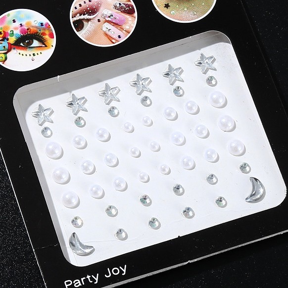 Ojo lágrima transfronterizo pegado Diamante Perla ceja sin pegamento corazón pegado ojo pegado frente cara pegada rhinestone resina gema clavo Diamante