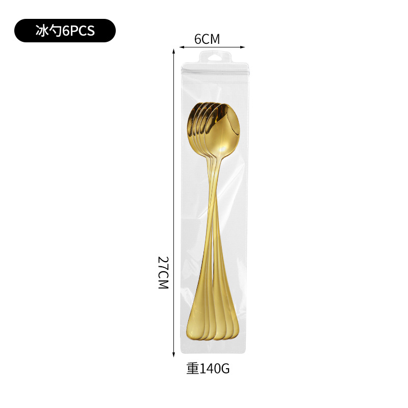 Cuchara de hielo afilada-oro 6 pack