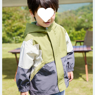 2025 Korean Style Baby Jacket Spring & Fall New Style Boy's Windbreaker Spring & Fall Girls' Splicing Style Jacket Loose Top