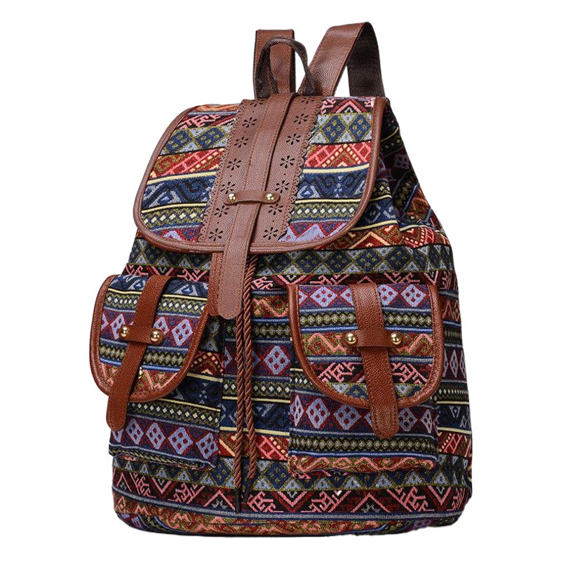 Fábrica expreso Comercio exterior nueva moda mochila europea y americana estilo casual lona mujer mochila moda estilo bolsa de viaje