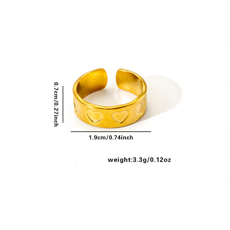 1 Piece Quantity Wholesale Jewelry Elegant Human Face Heart Shape Flower Titanium Steel Open Rings