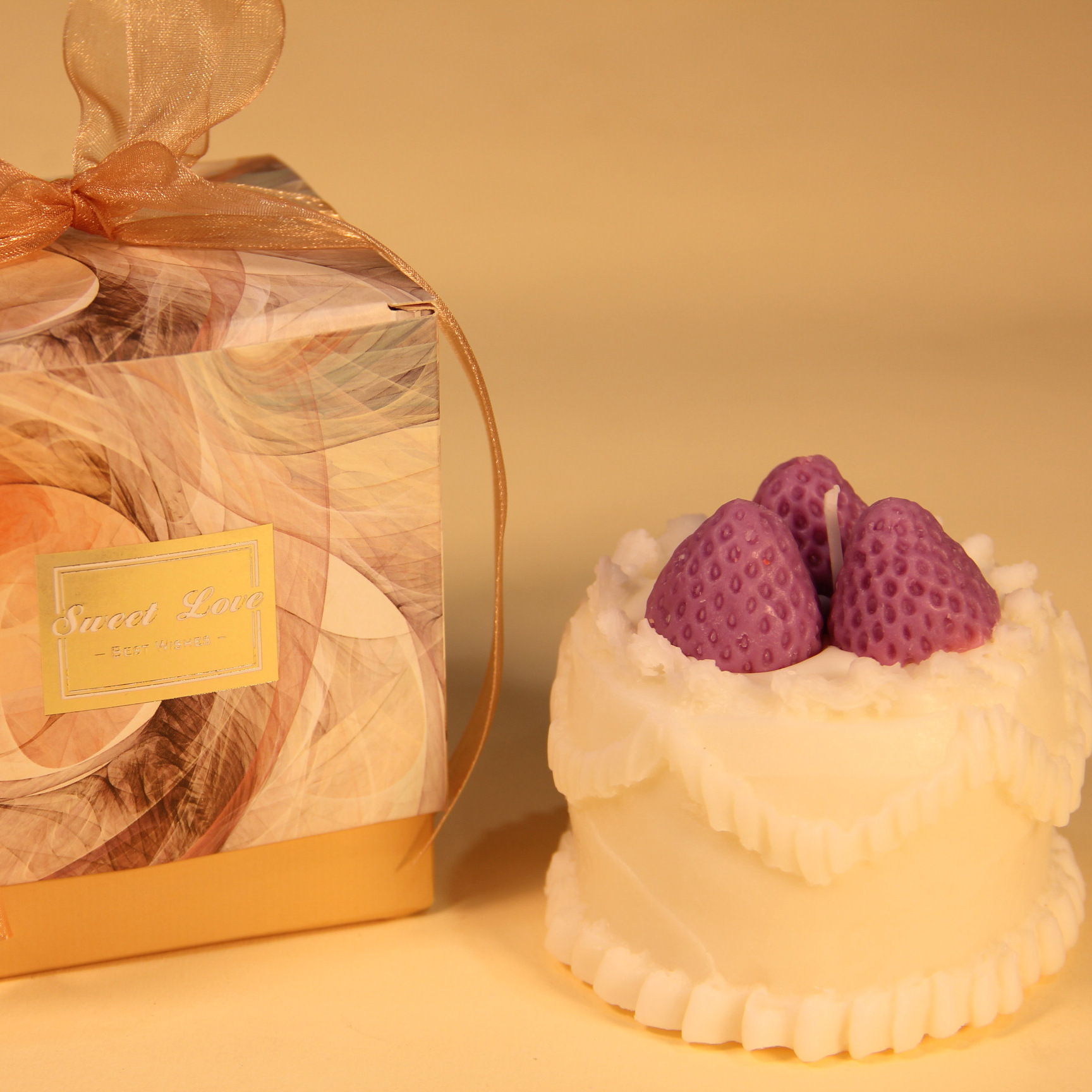 INS crema pastel de fresa aromaterapia vela galleta cumpleaños nicho avanzado regalo creativo romántico dormitorio caja de regalo