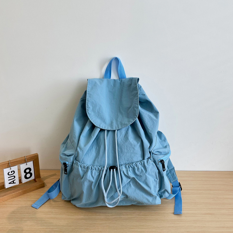 2026 New Product Korean Niche Designer Style Unisex Casual Travel Nylon Drawstring Large Capacity Backpack
