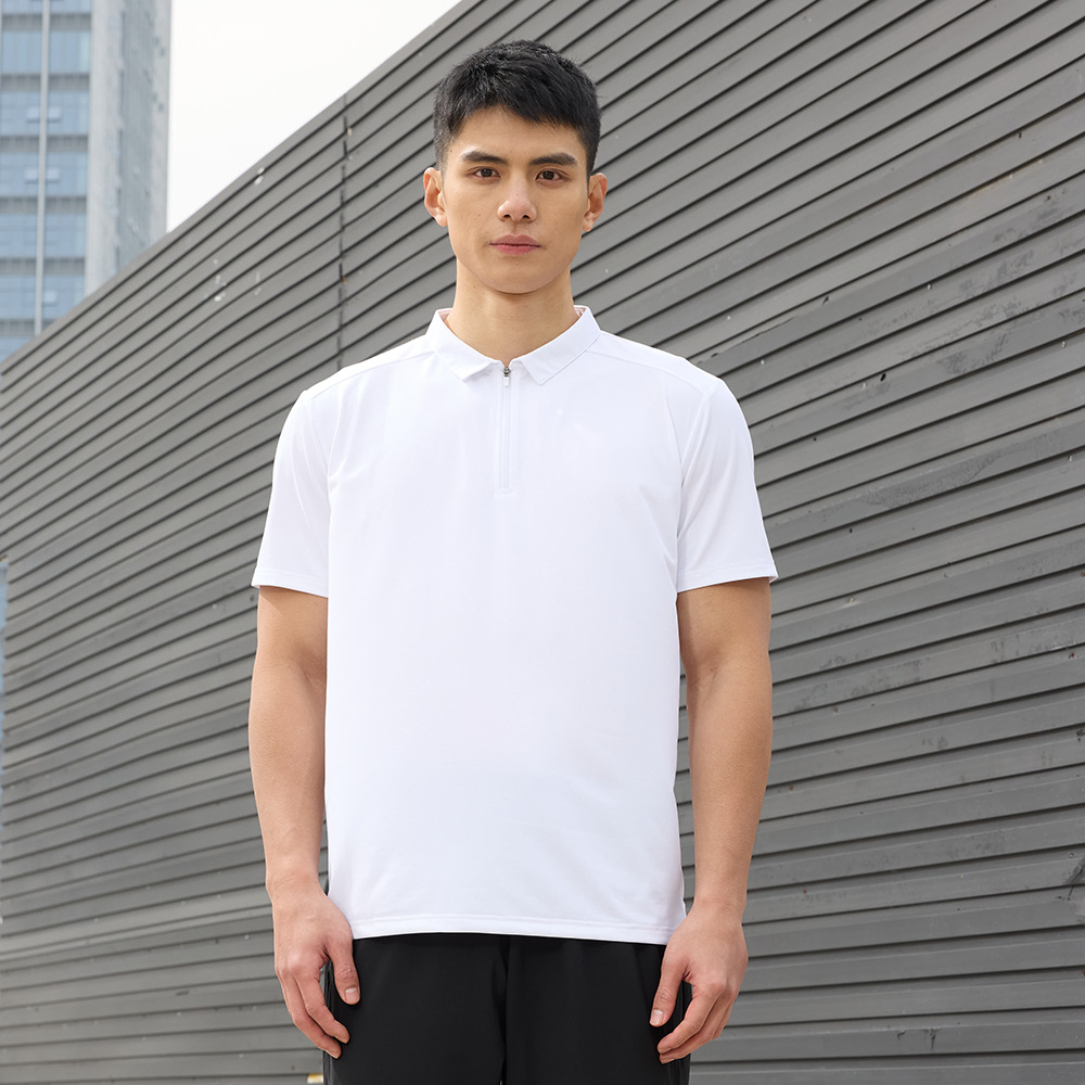 Dijia rápido secado camiseta deportiva Casual medio cremallera blusa con solapa de manga corta polo camiseta de tenis entrenamiento ropa de fitness