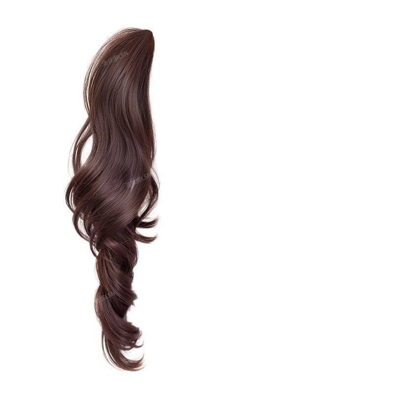 Peruca de cola de caballo para mujeres antiguo temprano dulce muñeca sensación de agarre clip doble cola de caballo natural universal esponjoso aumento de cabello pelucas distinguir