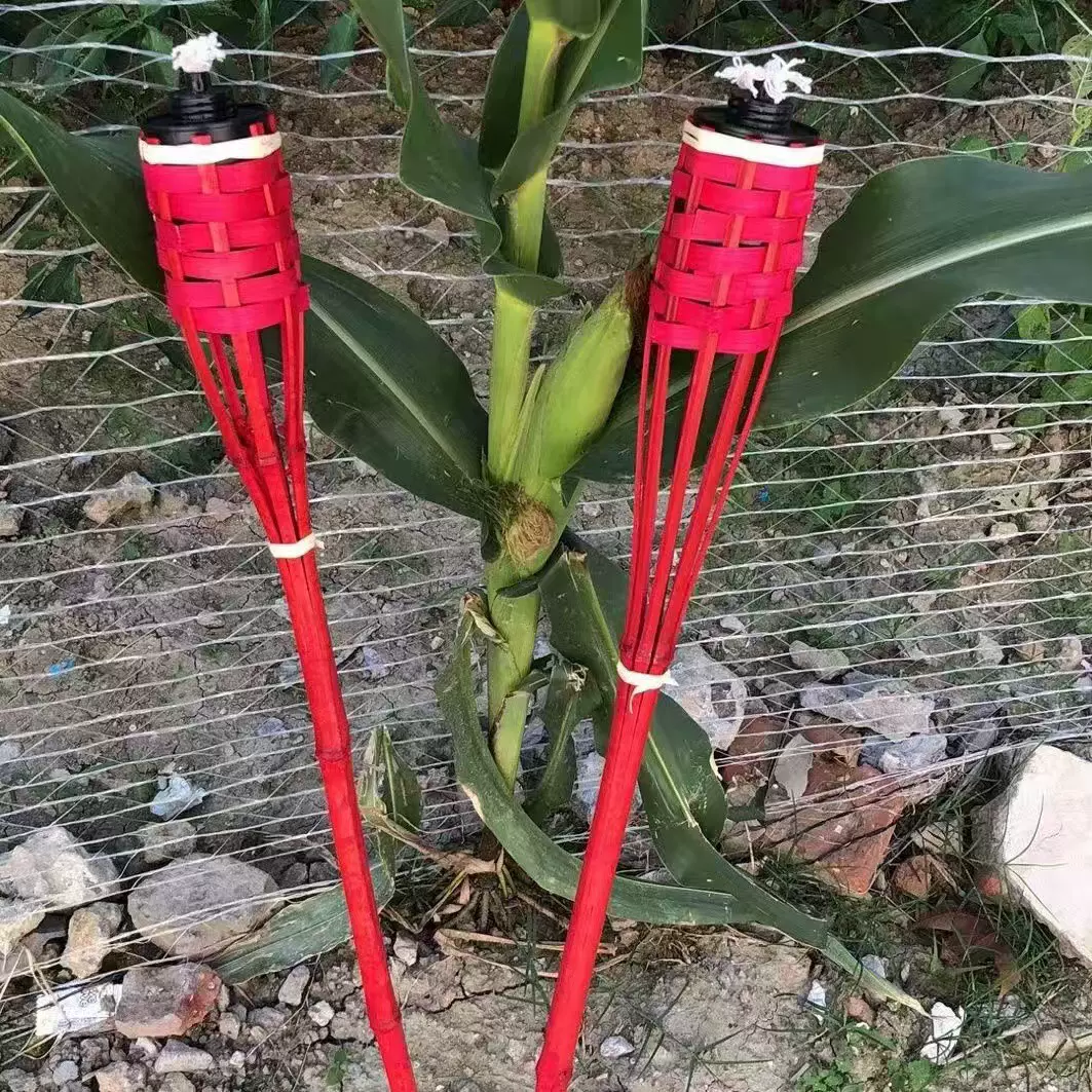 火把节红色竹火把火炬结婚节庆晚会庙会篝火用火把油灯喜庆节庆