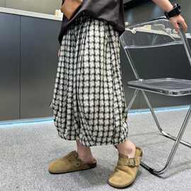 男童七分裤夏季薄款2025新款儿童灯芯休闲裤子男孩中裤外穿痞帅风