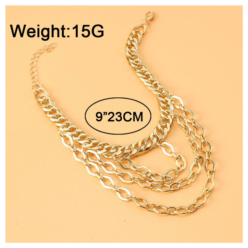 Simple Chain Multi-layer Tassel Alloy Anklet display picture 1