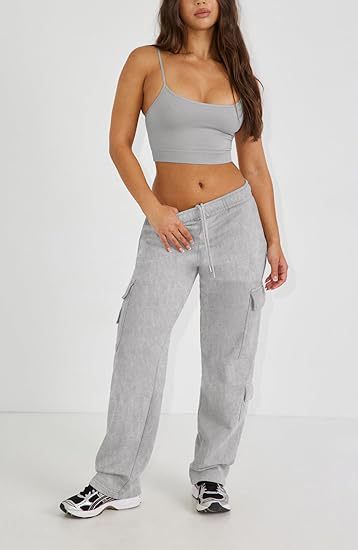 Women's Clothing New Multi Pocket Y2K Overalls Casual Loose Sports Fitness Wide Leg Pants_voghion.com