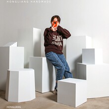 摄影道具拍照木墩正方体长方体白色方块影楼拍摄几何体立方体道具