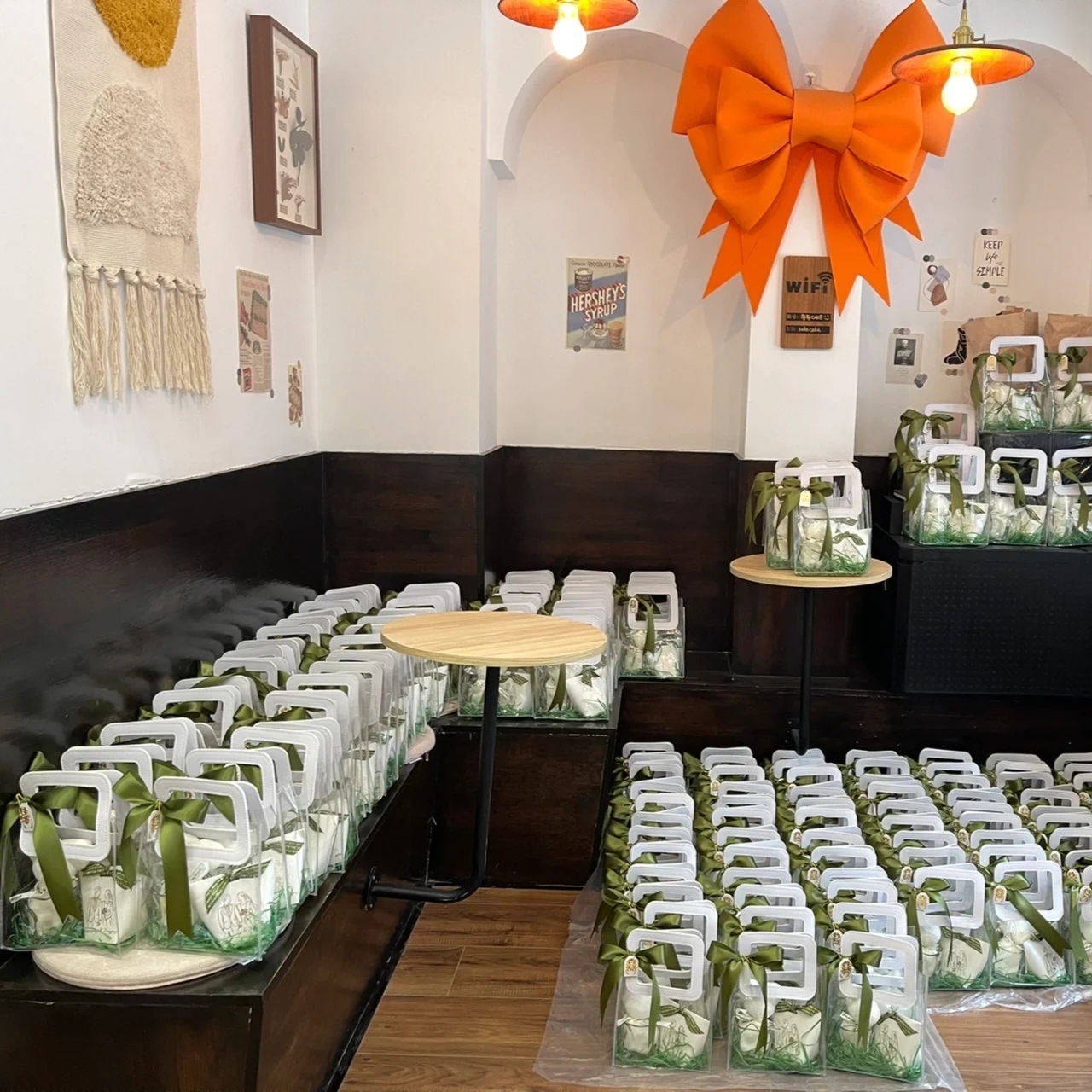 Gift bag transparent bag with handle PVC high-end bag milk tea packaging plastic packing with gift small gift