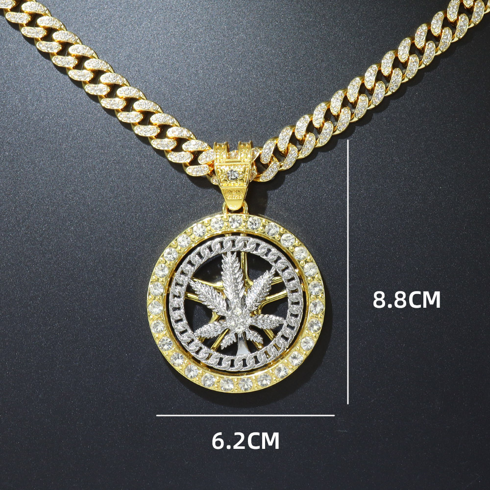 Hip-hop completo rotativo disco colgante colgante de hoja de arce personalidad hipster girar colgante de hoja de arce Europa y América transfronteriza