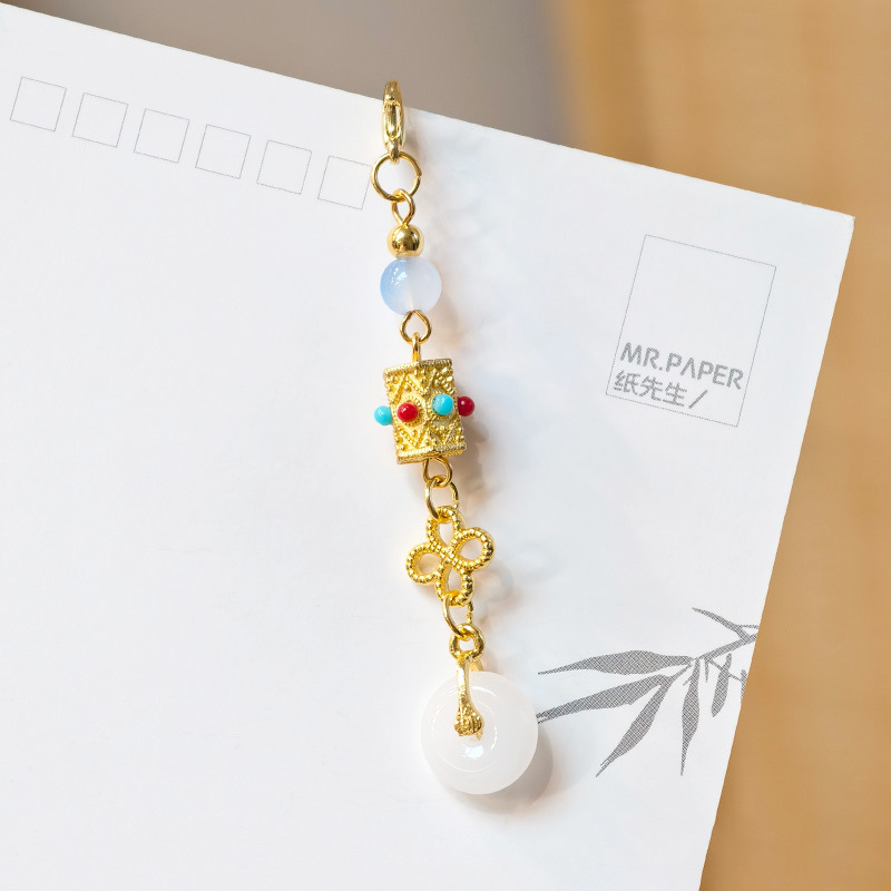 国民スタイル合金竹フレッシュピンクフラワーペンダント中国ベルペンダント古代スタイルチャイナ韓服衣類アクセサリー