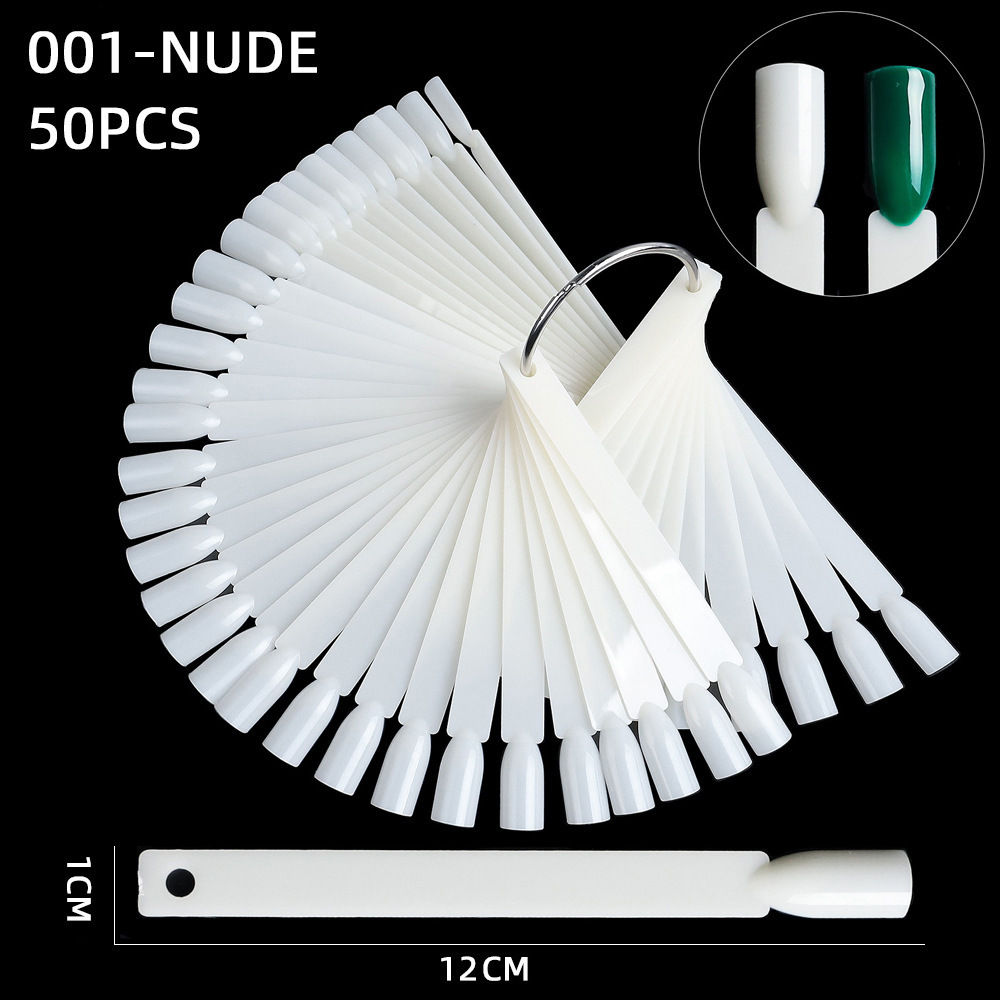 Tarjeta de color de ventilador de uñas 50 color placa de esmalte de uñas especial práctica placa de exhibición de color de uñas fábrica al por mayor