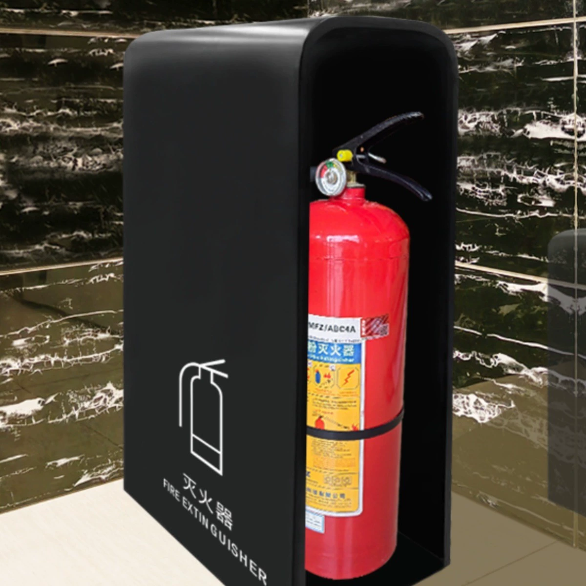 Железный ящик для огнетушителя с утолщенной краской Торговый центр 2-х предметов Гостиничный ящик для хранения огнетушителя Ящик для хранения пожарного оборудования