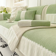 2023 New French Cream Style Slip-Resistant Sofa Cushion Covers for All Seasons, Leather Sofa Blankets, Luxurious Throw Cushions