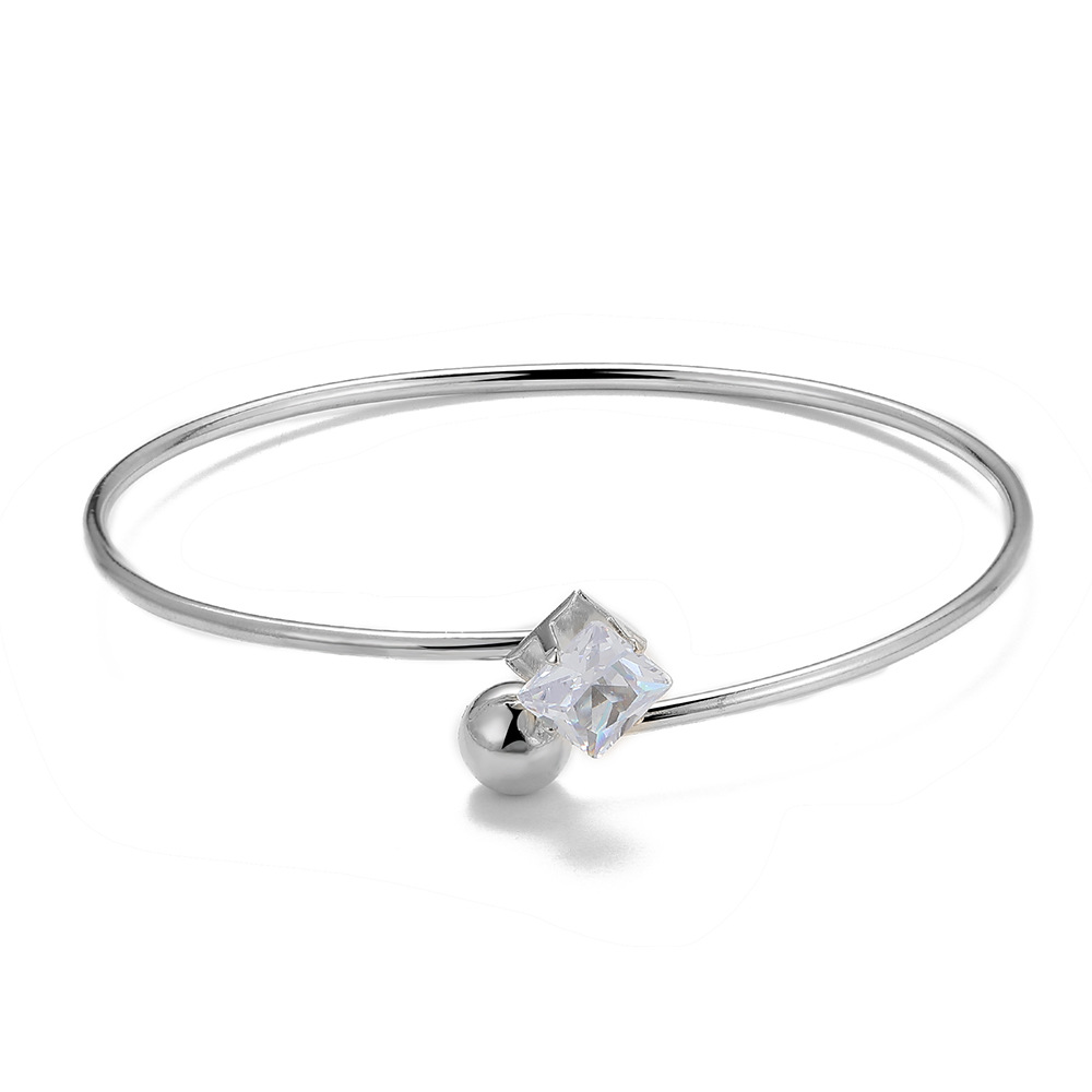 ins advanced niche open design Diamond-embedded square fashion simple open bracelet_voghion.com