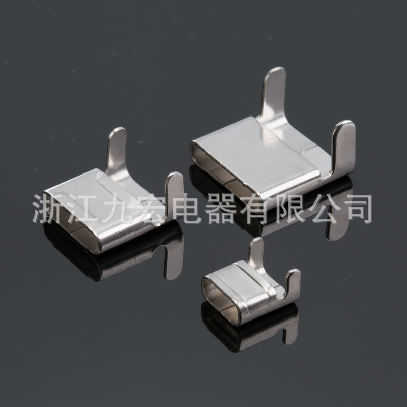 九宏厂家批发船用、保温管道用304L型不锈钢扎带扣 搭扣 L20MM