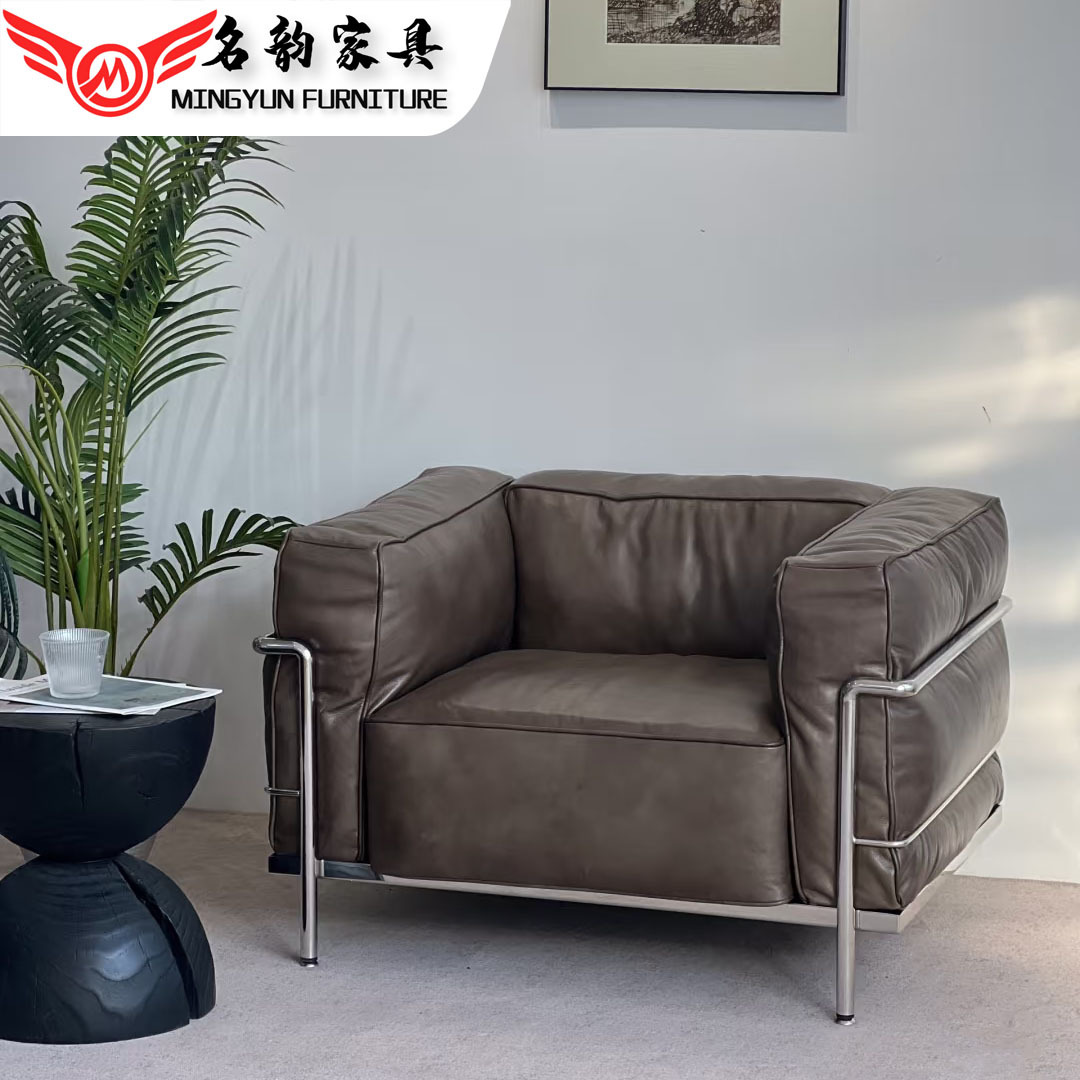 柯布西耶lc3真皮沙发Sofa复古沙发单椅设计师客厅书房中古风沙发