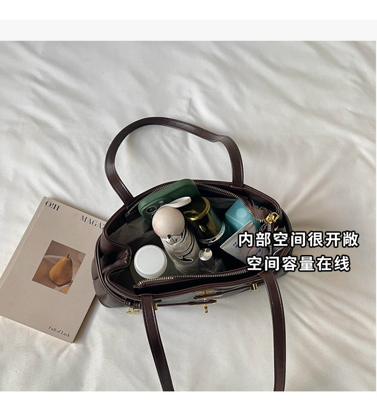 Túi tote nữ quai đeo vai dáng ngang cỡ lớn , chất liệu PU mềm, đựng được nhiều đồ — Gạo trắng, Rượu vang đỏ, màu cà phê, màu nâu chi tiết 9