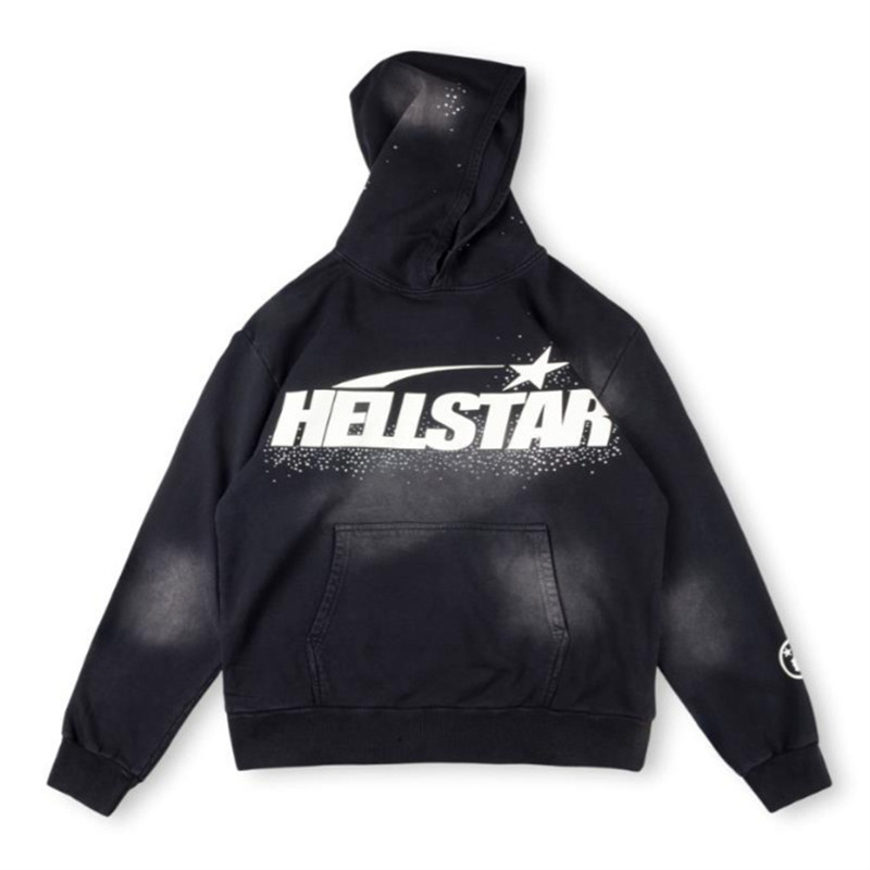 新欧潮牌Hellstar Studios Hoodie拉链洗水做旧连帽卫衣男女同款|undefined