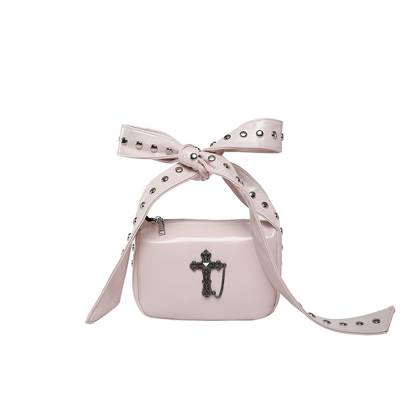 Bolso de textura transfronteriza 2025 verano nuevo bolso femenino moda fresco remache bandolera cruz personalizada