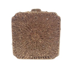 Cross-border diamond-encrusted dinner bag with empty metal hard box diamond bag foreign trade banquet dress hand-held women's bag small square box bag