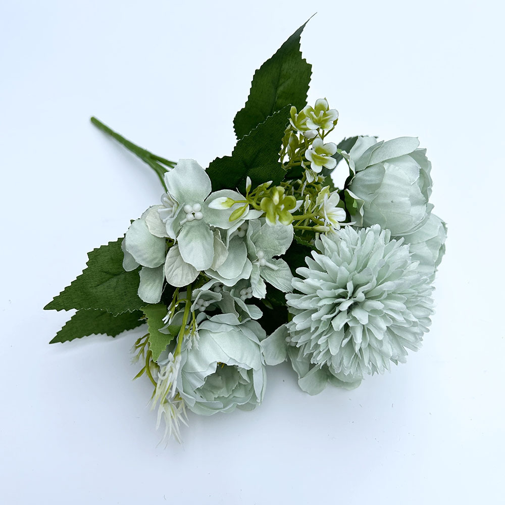 Artificial Flower Bouquet Nordic Rose Peony Hydrangea Wedding_voghion.com