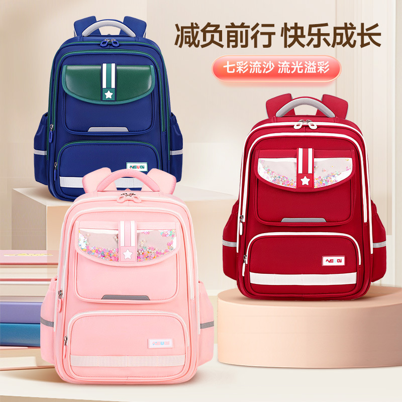 Nuevo bolso escolar de estudiantes de primaria multicapa para niños, protección de espalda portátil para niños y niñas, grado 1 - 3 - 6 de gran capacidad