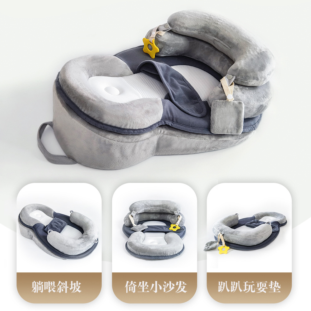 Newborn Baby Anti-Overflow Milk Slope Pillow Amazon Split Double U-Shaped Feeding Support Wedge Nursing Pillow Recliner