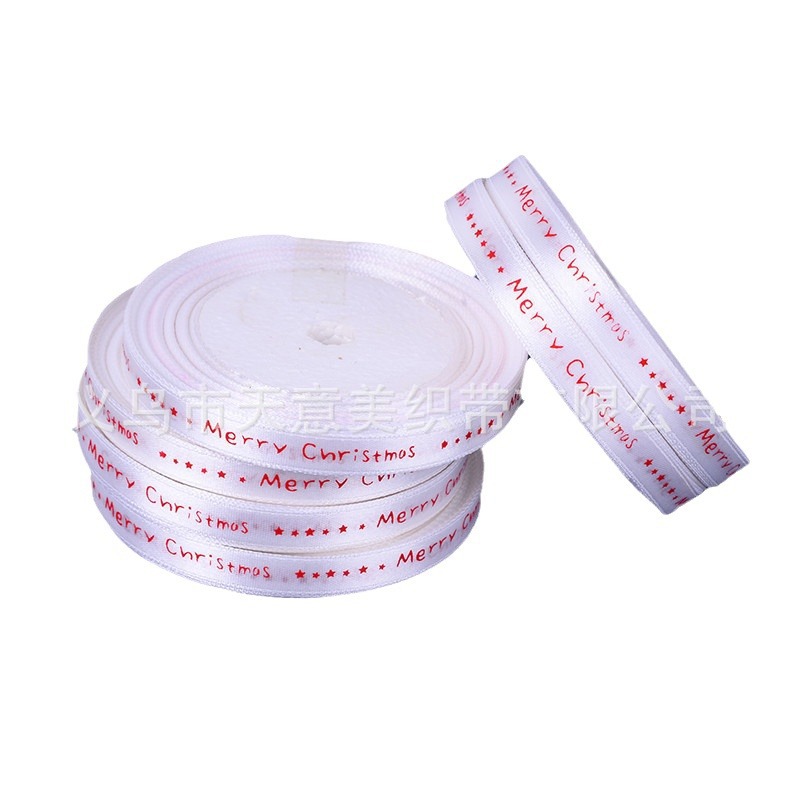 Fabricante 1cm cinta de impresión regalo de Navidad embalaje cinta cinta de impresión Merry Christma