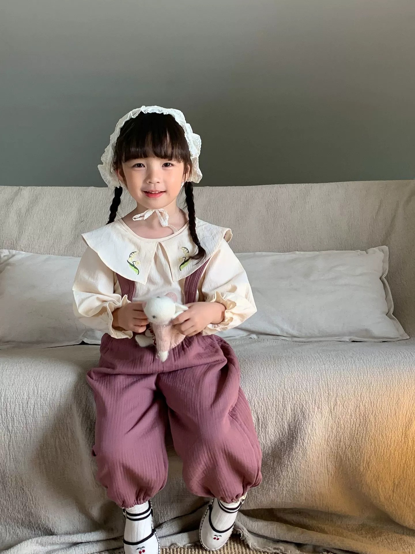 麦田季 Spring autumn doll, детская рубашка, корейский стиль, Южная Корея, с вышивкой