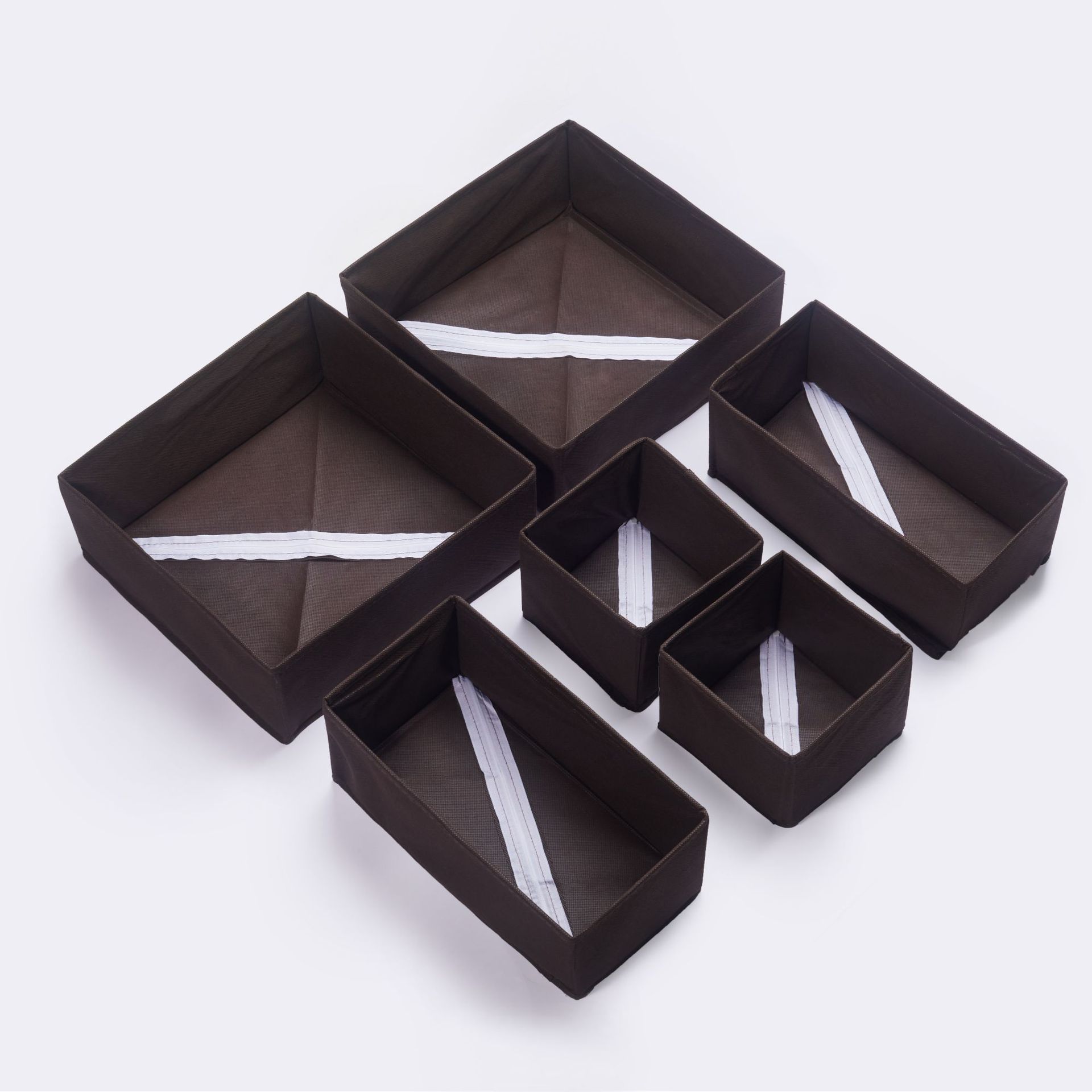 Ropa interior no cubierta TELA ESCOCESA sujetador de escritorio ropa interior calcetines caja de almacenamiento cajón organizador caja de almacenamiento conjunto de seis piezas