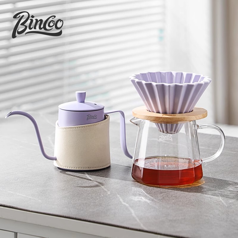 Bincoo Petal Hand-Brewed Coffee Pot Hand-Brewed Artifact Coffee Ceramic Filter Cup Grinder Coffee Utensil Set