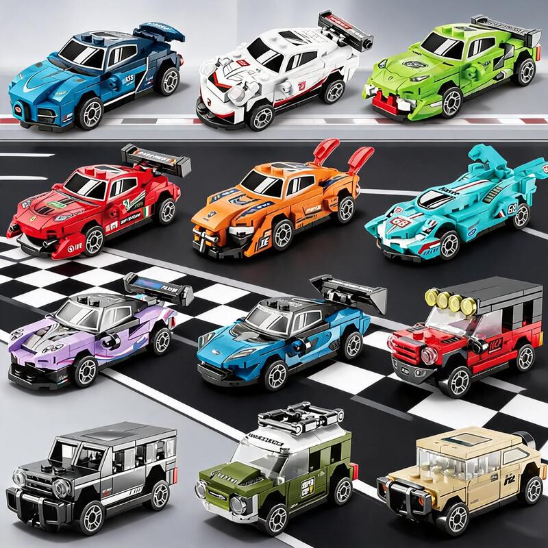 [Wholesale] Four-grid Huili sports car Porsche Apollo Blocks Compatible with Lego Puzzle Ornaments