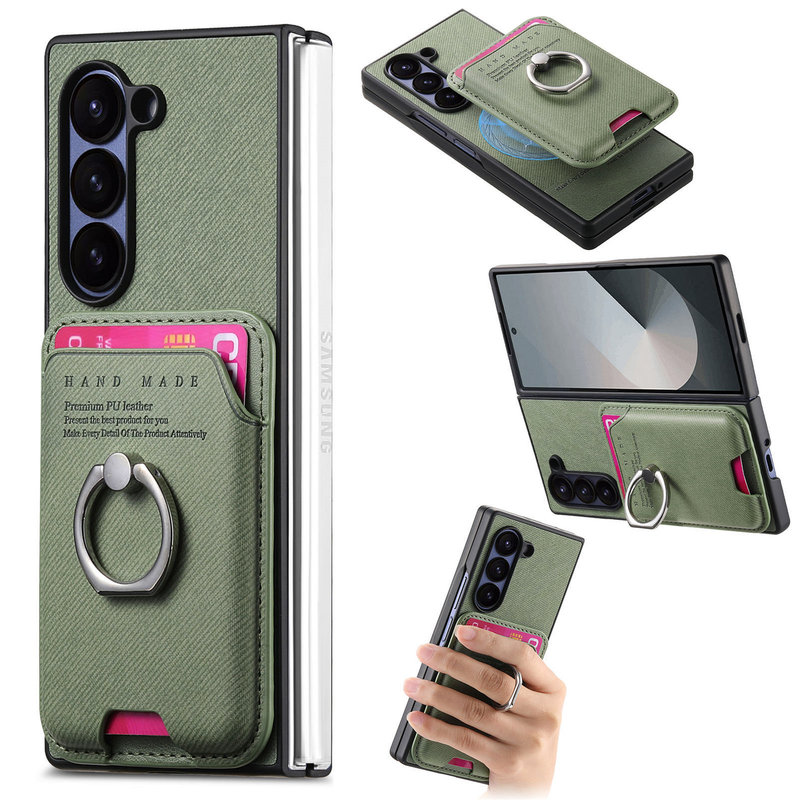 Samsung ZFold7 磁気カードホルダー財布携帯電話ケース左右フリップ zfold7 レザースタンド保護カバーに適しています。|undefined
