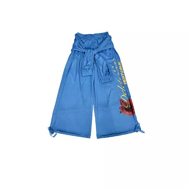女性用カジュアルスポーツスーツ、夏のアメリカンホットガールチューブトップ、レースアップ調節可能なレギンスロングパンツ2点セット|undefined