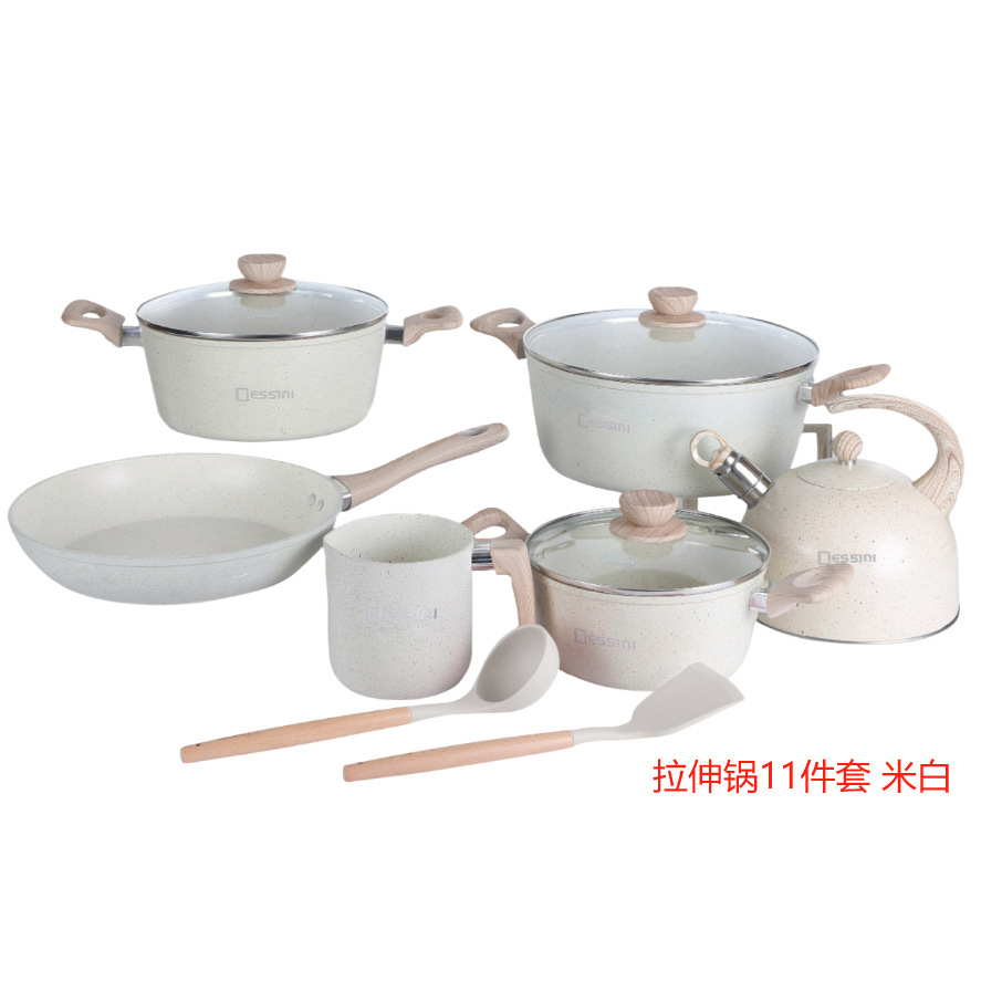 UCC9 piezas de conjunto de cocina de agua, cocina de marmol, cocina de arroz de piedra antiadherente, cocina de cocina de granito, cocina de cocina de fondo compuesto