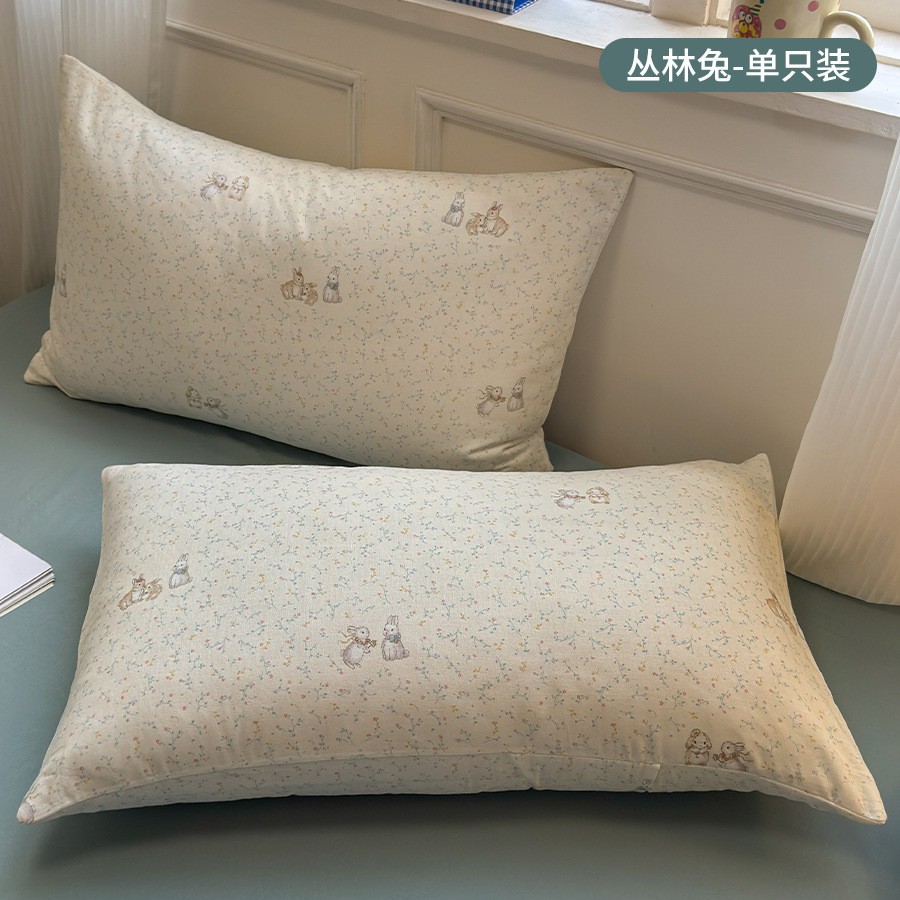 Funda de almohada de algodón de hilo de doble capa de algodón algodón 48cmx74cm dormitorio de estudiantes único 2025 nuevo núcleo de almohada cubierta interior