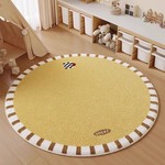 跨境小西风圆形地毯客厅儿童房圆形地垫衣帽间卧室ins风床边地毯