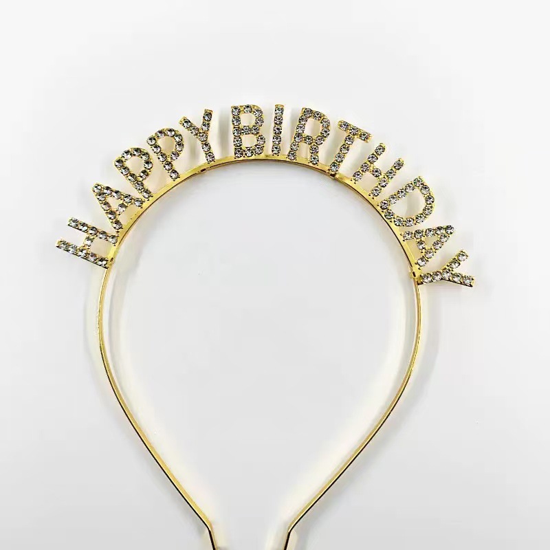 Cinta brillante para fiesta de cumpleaños, banda de cumpleaños, cinta de etiqueta, letras doradas, decoración de fiesta, diadema al por mayor