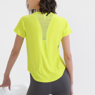 Summer Sports Short-Sleeved Women's Yoga Loose Running Quick-Drying Professional Fitness Tops Training T-Shirt Thin High-End Sense