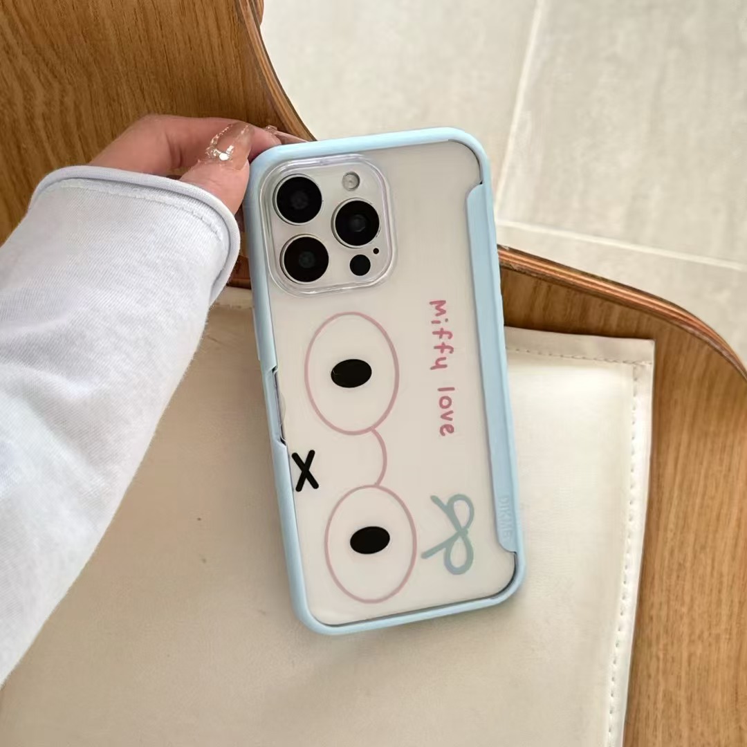 Funda de gafas divertidas y lindas para conejo iphone15 soporte abatible 16ProMax funda para teléfono móvil Apple 14 hembra 16