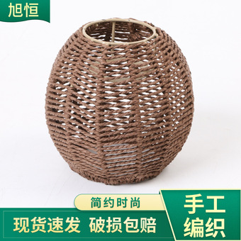 藤编灯罩创意复古手工编织灯具灯饰餐厅火锅店饭店民宿吊灯装饰灯