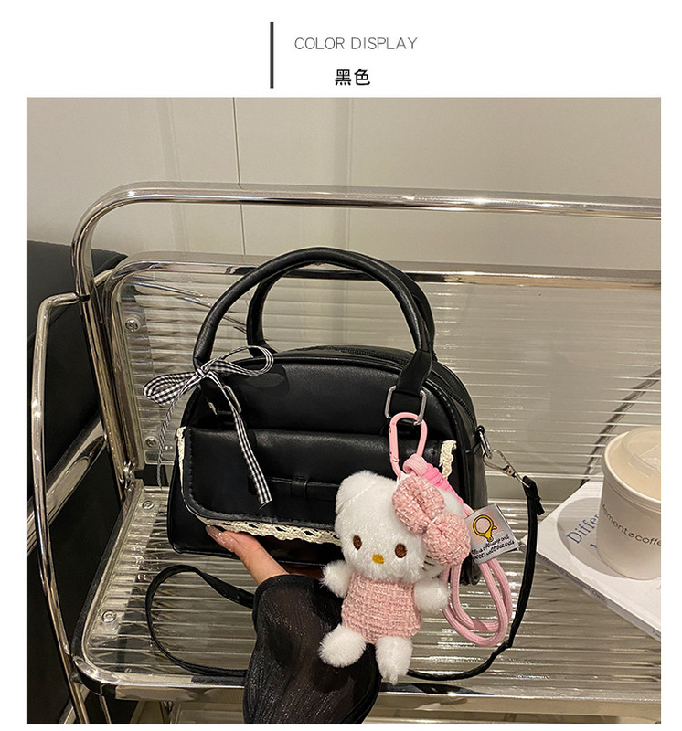 韩版蝴蝶结小众保龄球包小拎包高级时尚手提包单肩2025百搭斜挎包|undefined