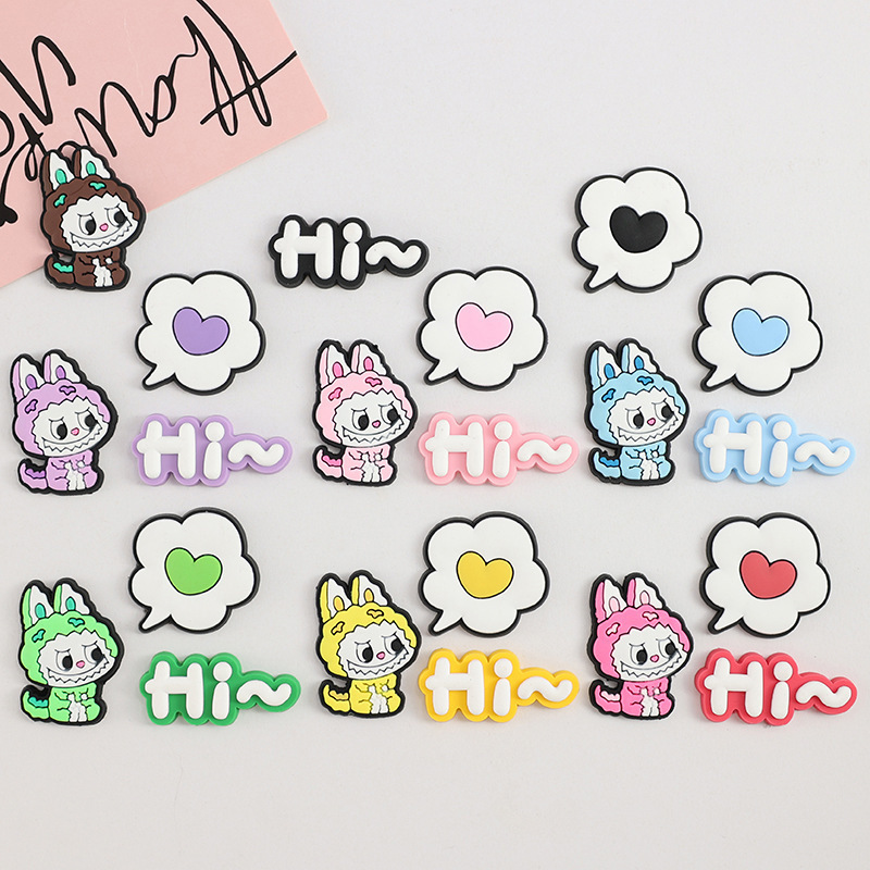 Cartoon Sitting Monster Doll Accessories Phone Case Water Bottle Hole Shoe Buckle iPad Case Decoration