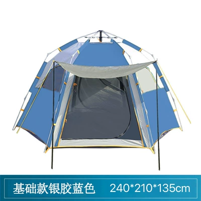Avtomobil dam çadırları Automatic Rainstorm-proof Hexagon Tent - hexagon-foundation-silver-glue-blue-tent
