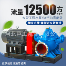 清水离心泵单级抽水机高扬程工业水泵110kw卧式双吸中开泵100-260